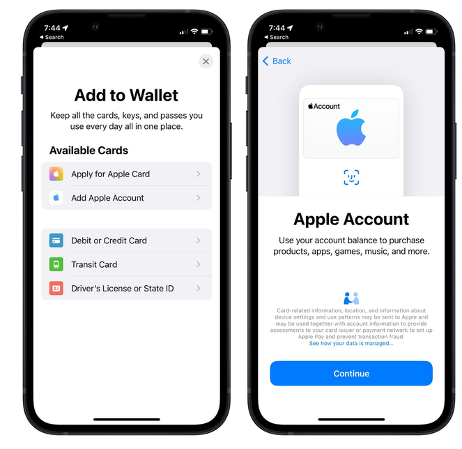 白鹭湖管理区苹果手机维修分享iOS 15.5钱包App如何添加 Apple 账户 