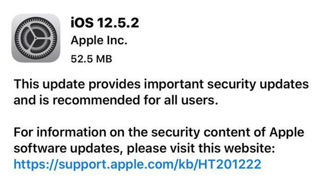 白鹭湖管理区苹果手机维修分享iOS12.5.2发布，建议所有老苹果用户安装 